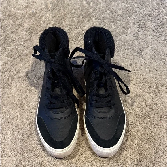 UGG Black and Cream High-Top Sneakers - Picture 1 of 4